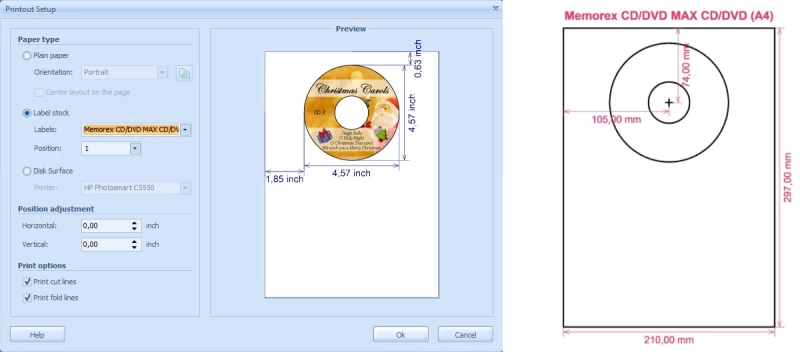 Print CD label