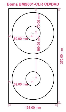 Boma BMS001-CLR CD DVD label template layout