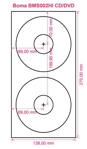 Boma BMS002HI CD DVD label template layout