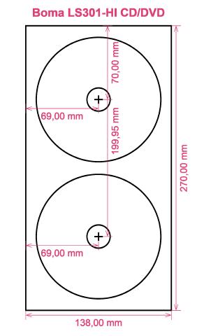 Boma LS301-HI CD DVD label template layout