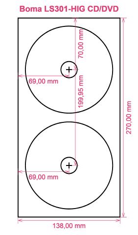 Boma LS301-HIG CD DVD label template layout