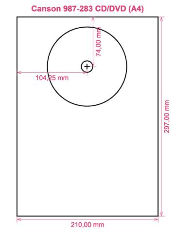 Canson 987-283 CD DVD (A4) label template layout