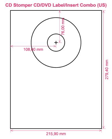 CD Stomper CD DVD Label Insert Combo (US) label template layout