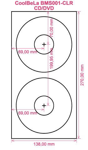 CoolBeLa BMS001-CLR CD DVD label template layout