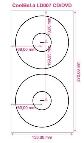 CoolBeLa LD007 CD DVD label template layout