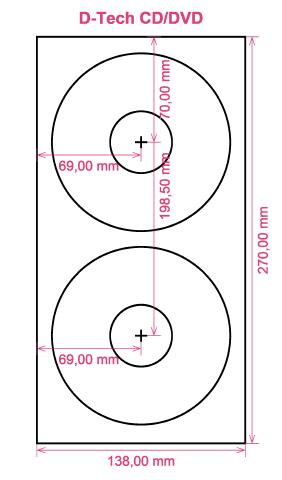 D-Tech CD DVD label template layout