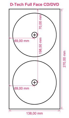 D-Tech Full Face CD DVD label template layout