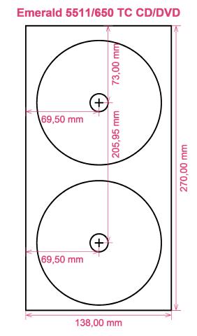 Emerald 5511 650 TC CD DVD label template layout