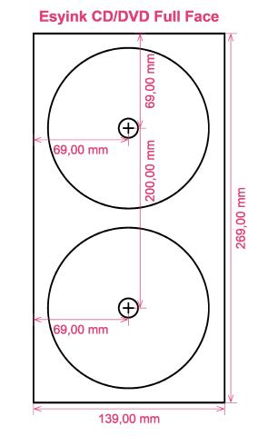 Esyink CD DVD Full Face label template layout