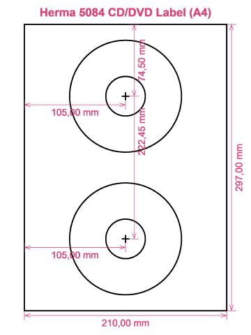 Herma 5084 CD DVD Label (A4) label template layout