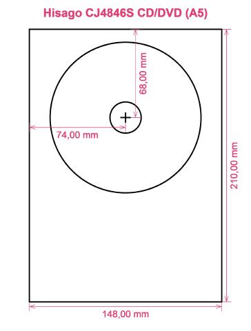 Hisago CJ4846S CD DVD (A5) label template layout