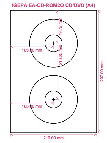 IGEPA EA-CD-ROM2Q CD DVD (A4) label template layout