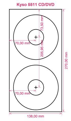 Kyso 5511 CD DVD label template layout