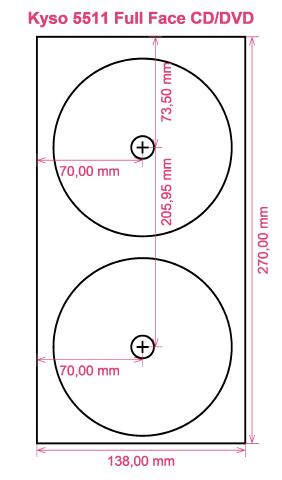 Kyso 5511 Full Face CD DVD label template layout