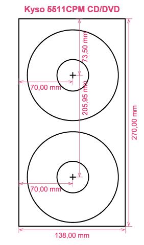 Kyso 5511CPM CD DVD label template layout