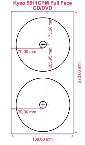 Kyso 5511CPM Full Face CD DVD label template layout