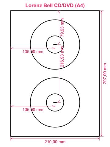 Lorenz Bell CD DVD (A4) label template layout