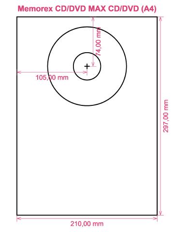 Memorex CD DVD MAX CD DVD (A4) label template layout