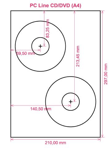 PC Line CD DVD (A4) label template layout