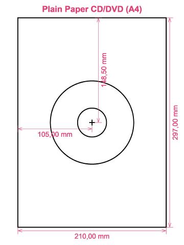 Plain Paper CD DVD (A4) label template layout