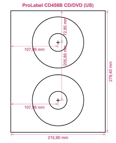 ProLabel CD458B CD DVD (US) label template layout