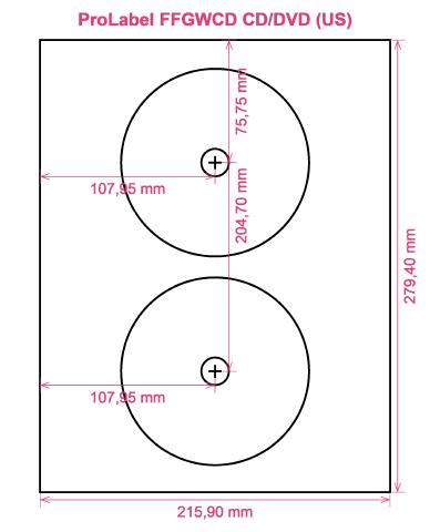 ProLabel FFGWCD CD DVD (US) label template layout