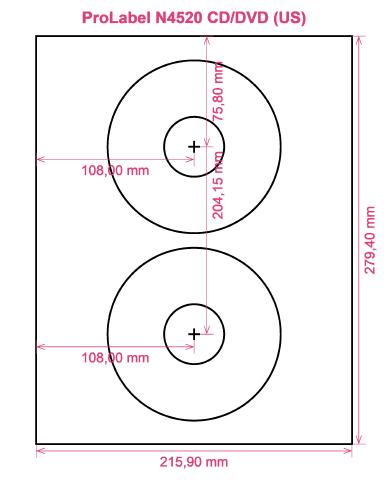 ProLabel N4520 CD DVD (US) label template layout