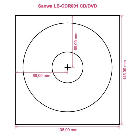 Sanwa LB-CDR001 CD DVD label template layout