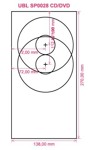 UBL SP0028 CD DVD label template layout