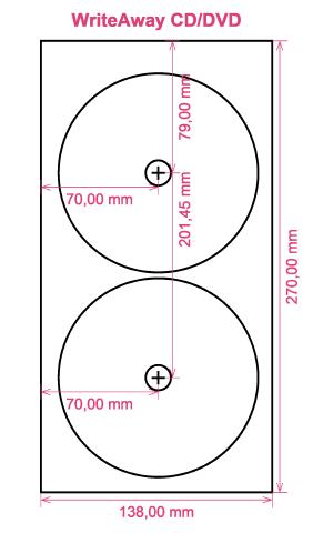 WriteAway CD DVD label template layout