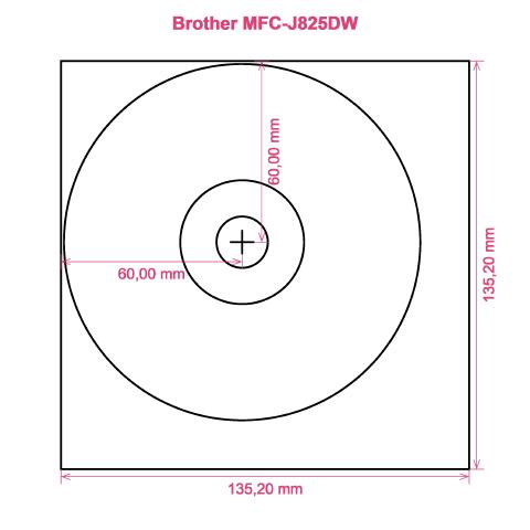 Brother MFC-J825DW printer CD DVD tray layout