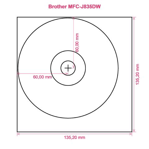 Brother MFC-J835DW printer CD DVD tray layout