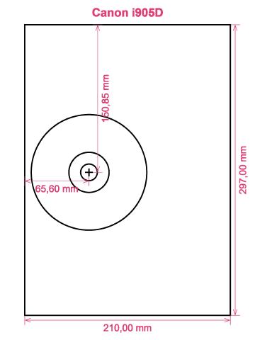 Canon i905D printer CD DVD tray layout