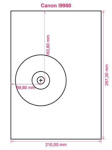 Canon i9950 printer CD DVD tray layout