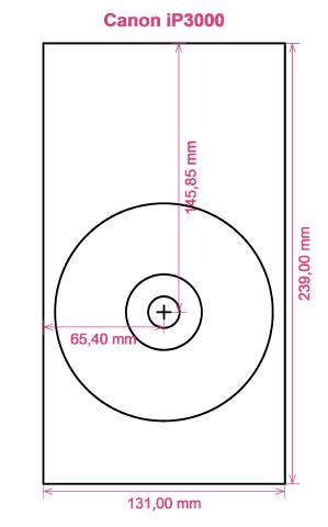 Canon iP3000 printer CD DVD tray layout