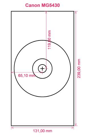 Canon MG5430 printer CD DVD tray layout