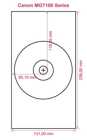 Canon MG7100 Series printer CD DVD tray layout