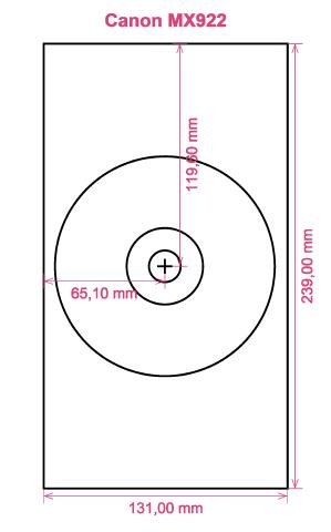 Canon MX922 printer CD DVD tray layout