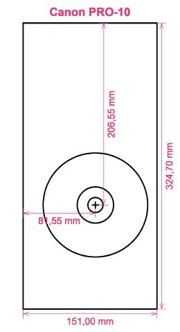 Canon PRO-10 printer CD DVD tray layout