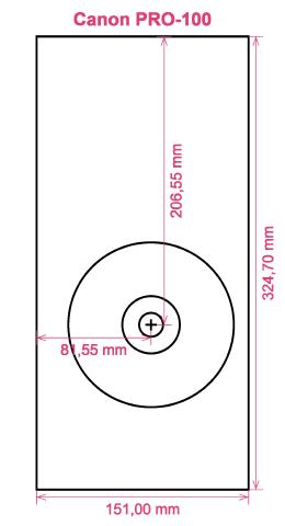 Canon PRO-100 printer CD DVD tray layout