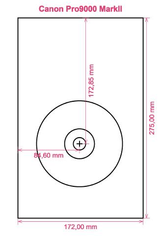 Canon Pro9000 MarkII printer CD DVD tray layout