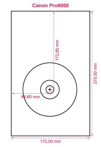 Canon Pro9000 printer CD DVD tray layout