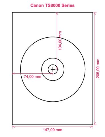 Canon TS8000 Series printer CD DVD tray layout