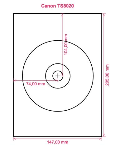 Canon TS8020 printer CD DVD tray layout