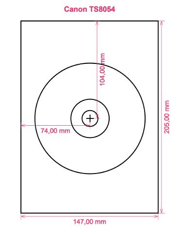 Canon TS8054 printer CD DVD tray layout