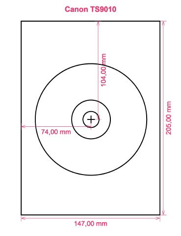 Canon TS9010 printer CD DVD tray layout