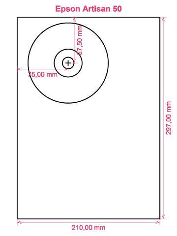 Epson Artisan 50 printer CD DVD tray layout