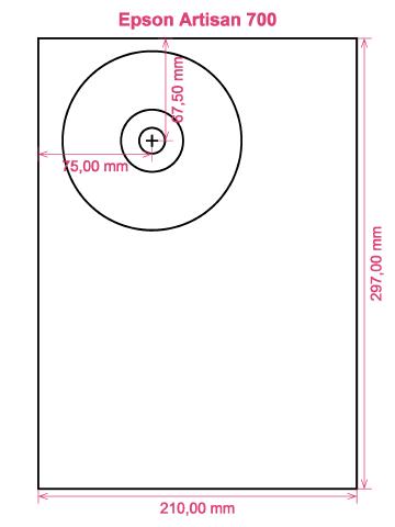 Epson Artisan 700 printer CD DVD tray layout