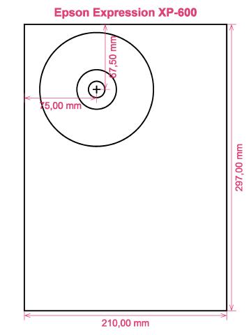 Epson Expression XP-600 printer CD DVD tray layout