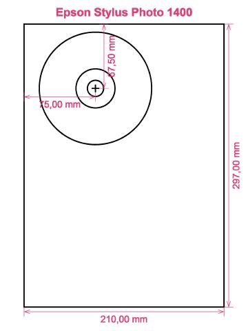 Epson Stylus Photo 1400 printer CD DVD tray layout